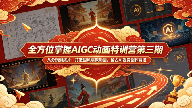 全方位掌握AIGC动画特训营第三期，从分镜到成片，打造国风爆款动画，抢占AI视觉创作赛道红利-创业信息网