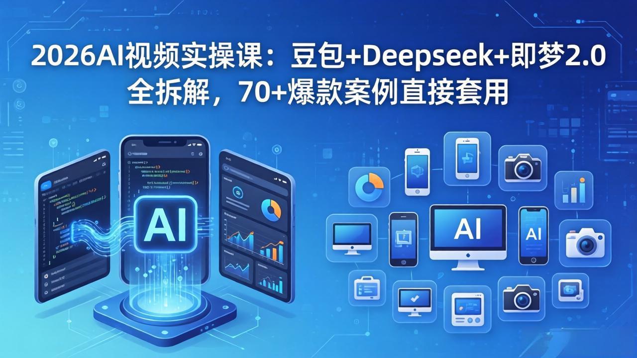 2026AI视频实操课:豆包+Deepseek+即梦2.0全拆解,70+爆款案例直接套用