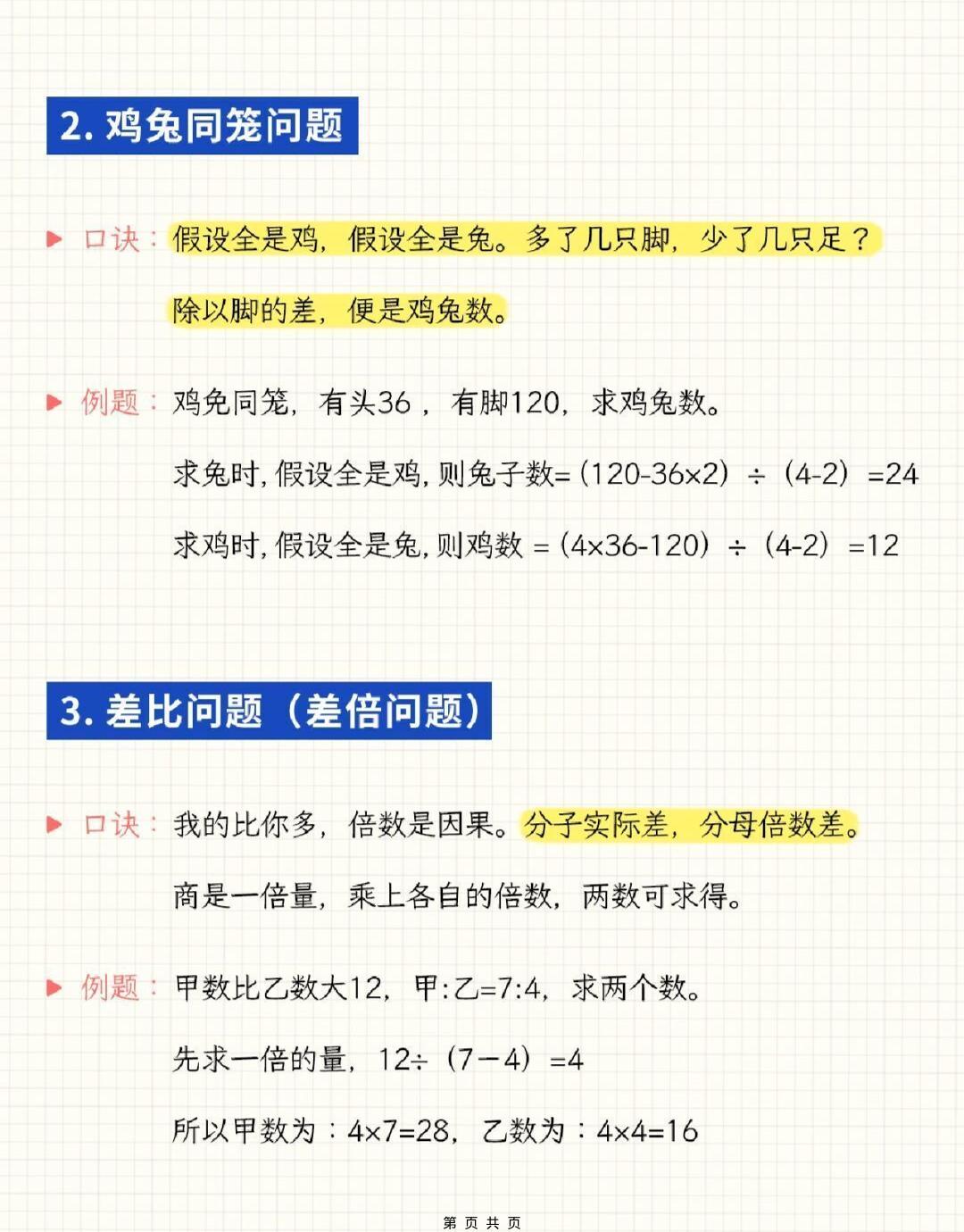 六年级下小升初数学必会的公式口诀