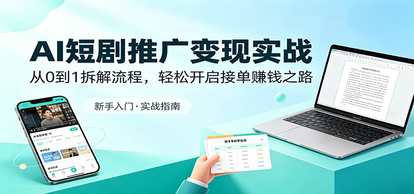 AI短剧推广变现实战:从0到1拆解流程,轻松开启接单赚钱之路-创业信息网
