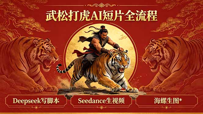 武松打虎AI短片全流程:Deepseek写脚本+Seedance生视频+海螺生图