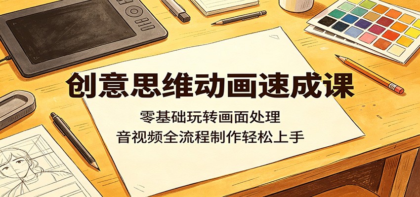 创意思维动画速成课：零基础玩转画面处理，音视频全流程制作轻松上手-创业信息网