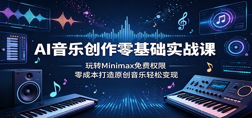 AI音乐创作零基础实战课：玩转Minimax免费权限，零成本打造原创音乐轻松变现-创业信息网