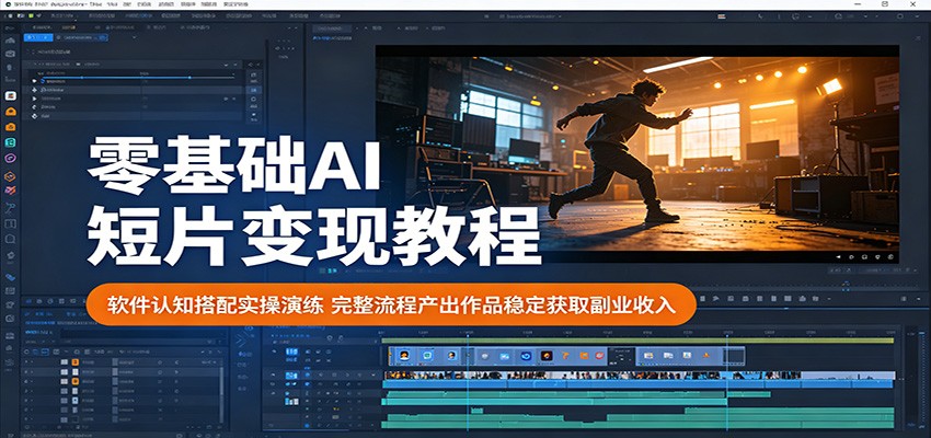 零基础AI短片变现教程：软件认知搭配实操演练，完整流程产出作品稳定获取副业收入-创业信息网