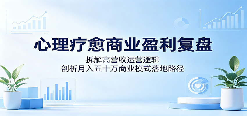 心理疗愈商业盈利复盘：拆解高营收运营逻辑，剖析月入五十万商业模式落地路径-创业信息网