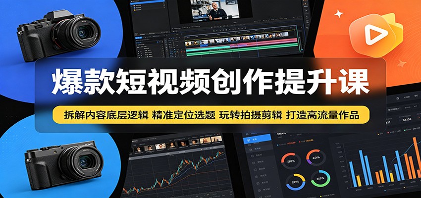 爆款短视频创作提升课：拆解内容底层逻辑，精准定位选题玩转拍摄剪辑打造高流量作品-创业信息网