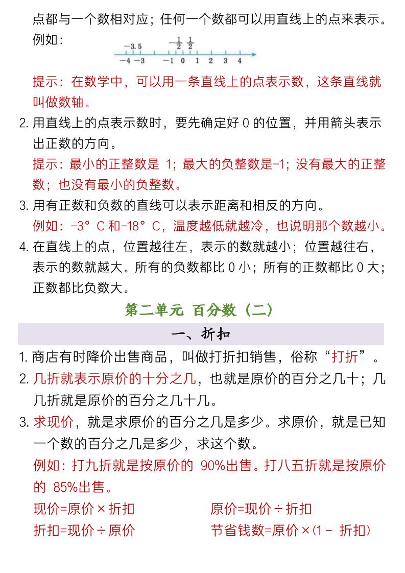 六年级下数学全册重要知识点归纳