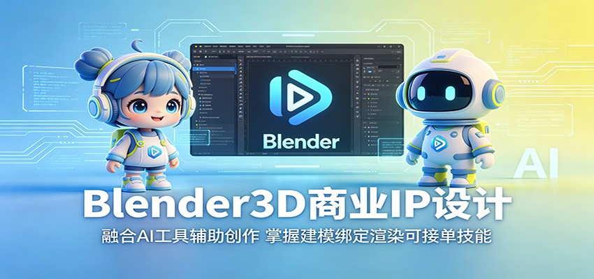 Blender3D商业IP设计：融合AI工具辅助创作，掌握建模绑定渲染可接单技能-创业信息网