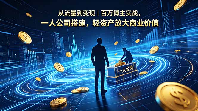 从流量到变现|百万博主实战,一人公司搭建,轻资产放大商业价值