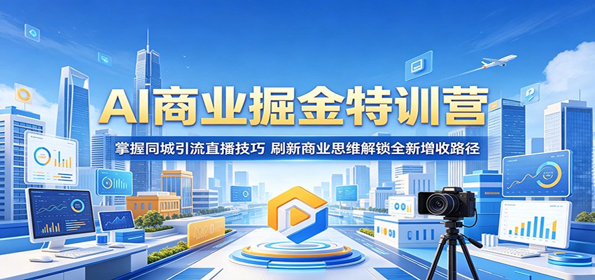AI商业掘金特训营：掌握同城引流直播技巧，刷新商业思维解锁全新增收路径-创业信息网