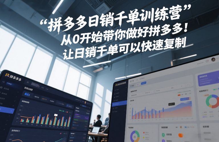 拼多多日销千单训练营，从0开始带你做好拼多多，让日销千单可以快速复制(更新26年5月)-创业信息网