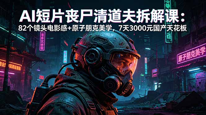 AI短片《丧尸清道夫》拆解课：82个镜头电影感+原子朋克美学，7天3000元国产天花板-创业信息网