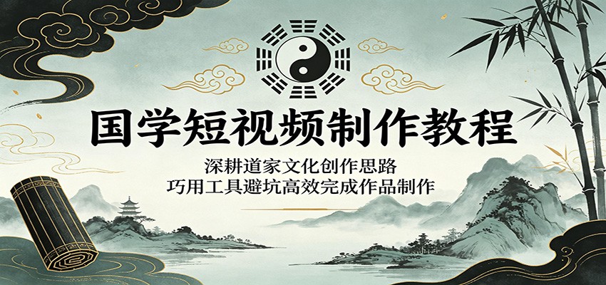 国学短视频制作教程：深耕道家文化创作思路，巧用工具避坑高效完成作品制作-创业信息网