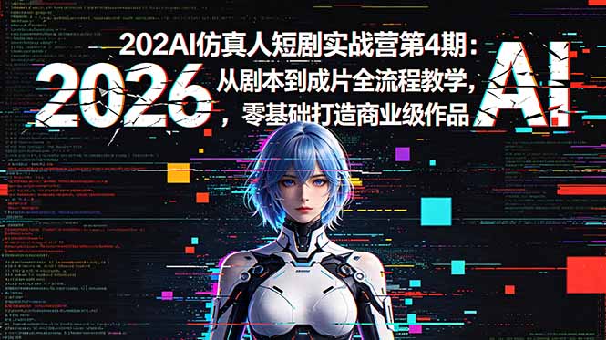 2026AI仿真人短剧实战营第4期:从剧本到成片全流程教学,零基础打造商业级作品