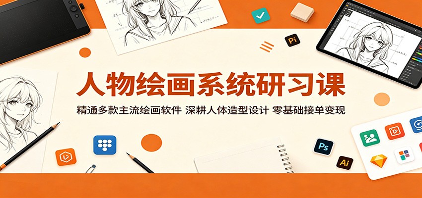 人物绘画系统研习课：精通多款主流绘画软件，深耕人体造型设计，零基础接单变现-创业信息网