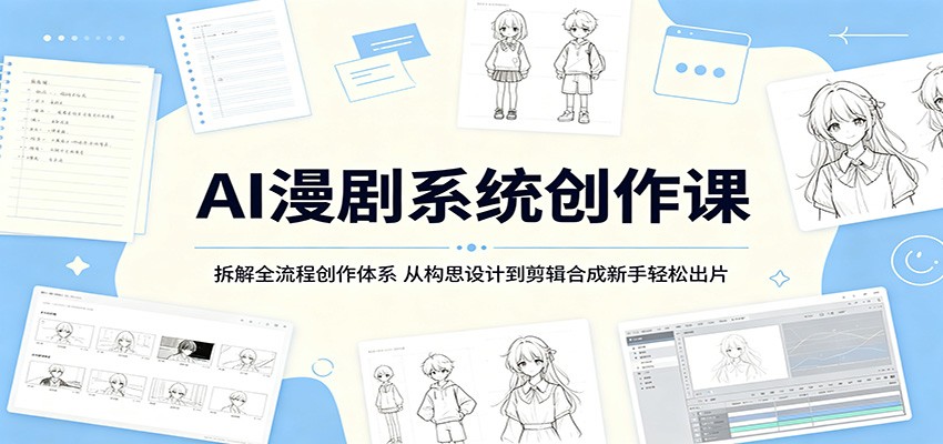 AI漫剧系统创作课：拆解全流程创作体系，从构思设计到剪辑合成新手轻松出片-创业信息网