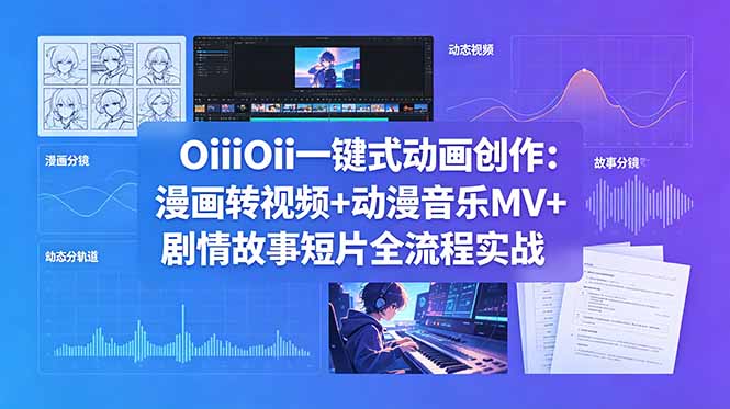 OiiOii一键式动画创作:漫画转视频+动漫音乐MV+剧情故事短片全流程实战