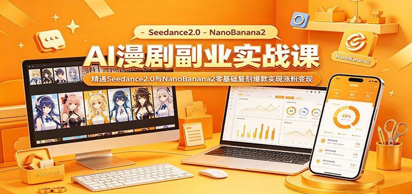 AI漫剧副业实战课：精通Seedance2.0与NanoBanana2零基础复刻爆款实现涨粉变现-创业信息网