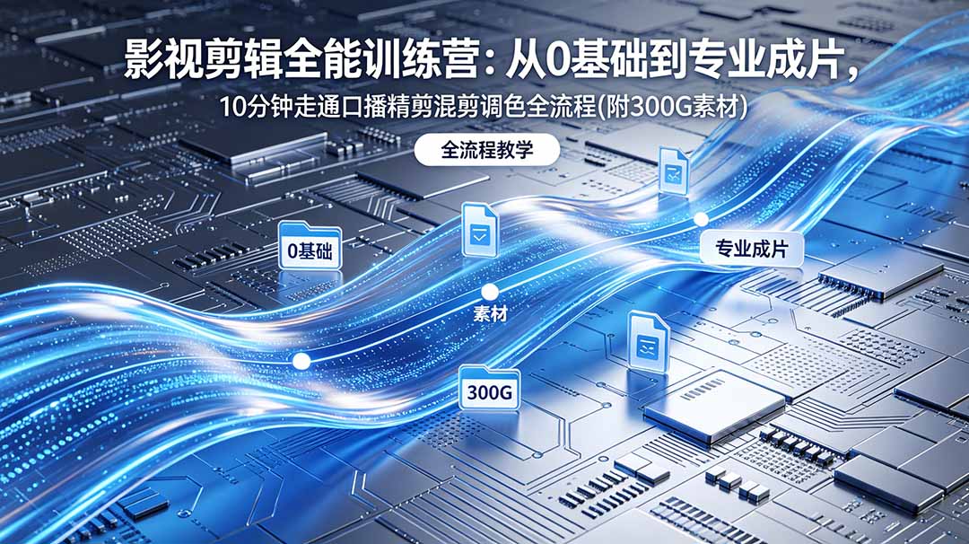 2026影视剪辑全能实战课|0基础到专业成片,全流程教学,高清带300G素材
