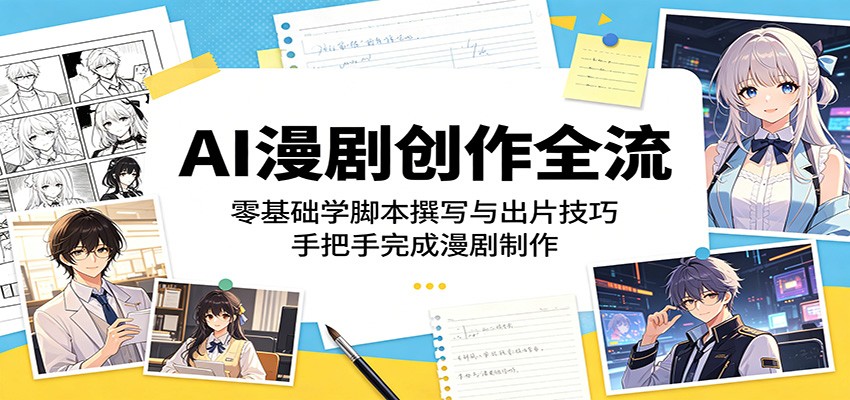 AI漫剧创作全流程：零基础学脚本撰写与出片技巧，手把手完成漫剧制作-创业信息网