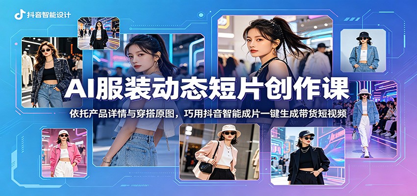 AI服装动态短片创作课:依托产品详情与穿搭原图,巧用抖音智能成片一键生成带货短视频-创业信息网