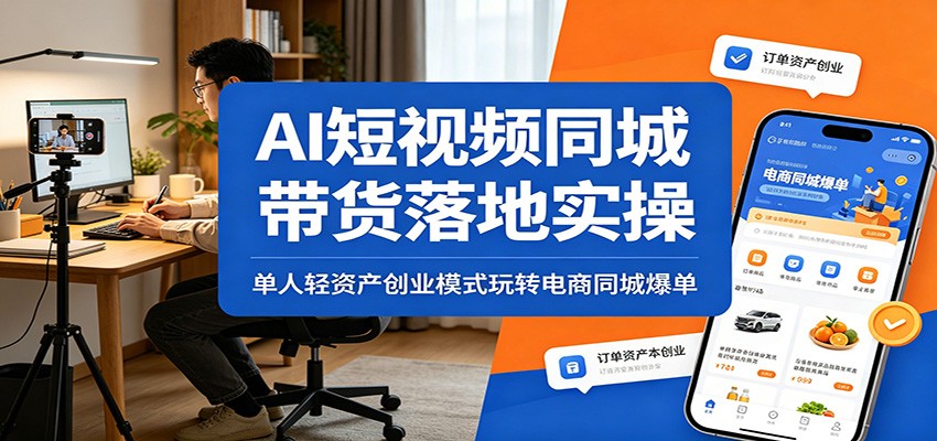 AI短视频同城带货落地实操：单人轻资产创业模式玩转电商同城爆单-创业信息网