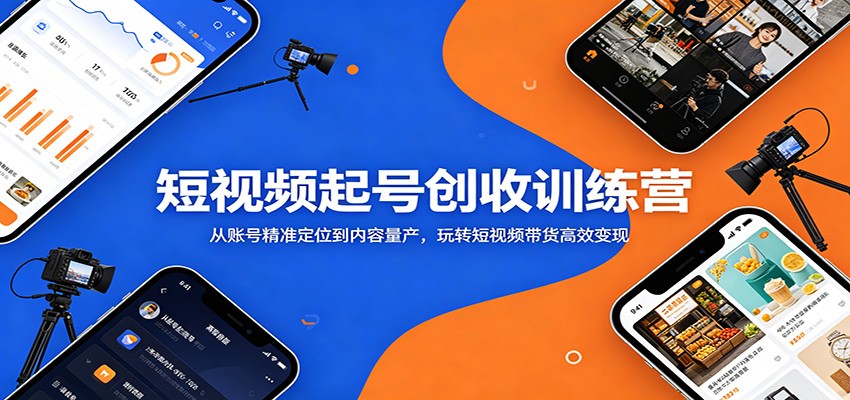 短视频起号创收训练营：从账号精准定位到内容量产，玩转短视频带货高效变现-创业信息网