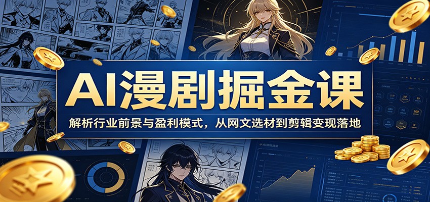 AI漫剧掘金课：解析行业前景与盈利模式，从网文选材到剪辑变现落地-创业信息网