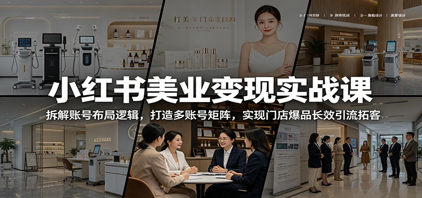 小红书美业变现实战课:拆解账号布局逻辑,打造多账号矩阵,实现门店爆品长效引流拓客-创业信息网