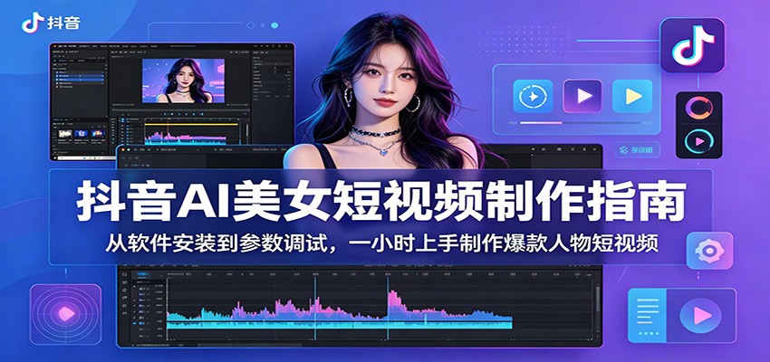 抖音AI美女短视频制作指南：从软件安装到参数调试，一小时上手制作爆款人物短视频-创业信息网