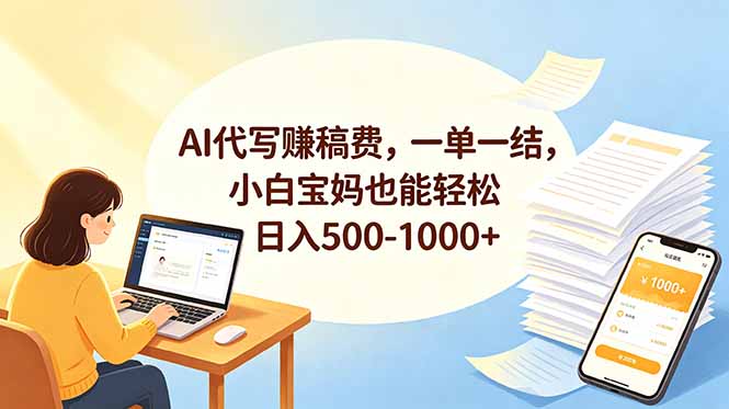 AI代写赚稿费，一单一结，小白宝妈也能轻松日入500-1000+-创业信息网