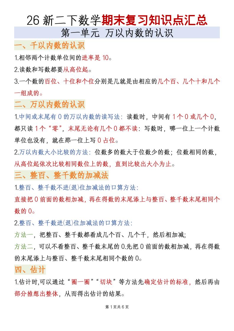二年级下数学全册必备知识点汇总《青岛五四版》-创业信息网