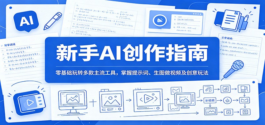 新手AI创作指南：零基础玩转多款主流工具，掌握提示词、生图做视频及创意玩法-创业信息网