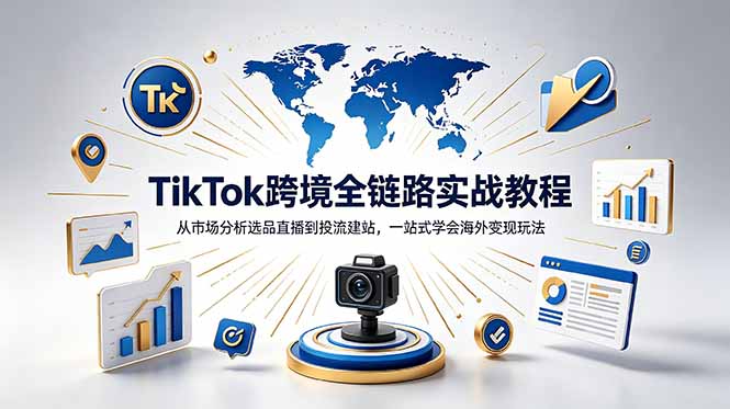 TikTok+独立站跨境基础全套教程,拆解平台盈利逻辑,新手从零跑通变现全流程