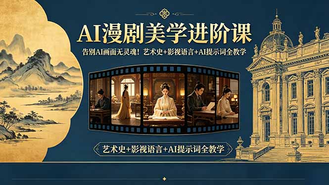 告别AI画面无灵魂!AI漫剧美学进阶课-更新,艺术史+影视语言+AI提示词全教学