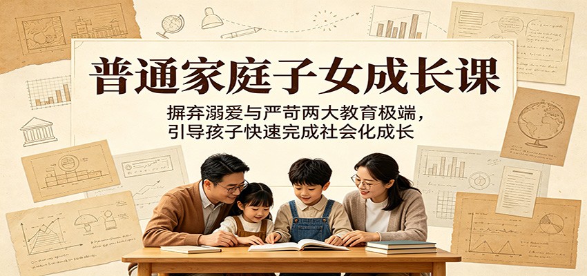 普通家庭子女成长课:摒弃溺爱与严苛两大教育极端,引导孩子快速完成社会化成长-创业信息网