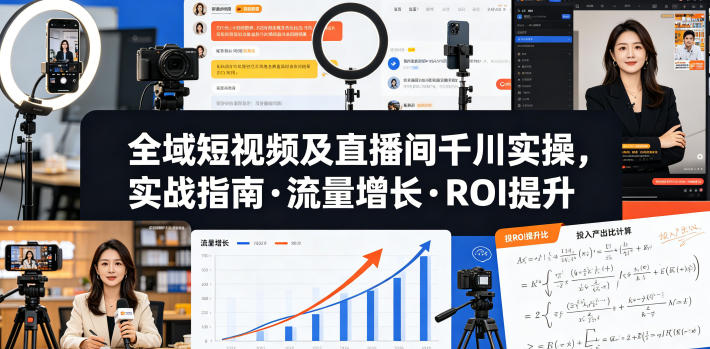 全域短视频及直播间千川实操，实战指南·流量增长·ROI提升(更新)-创业信息网