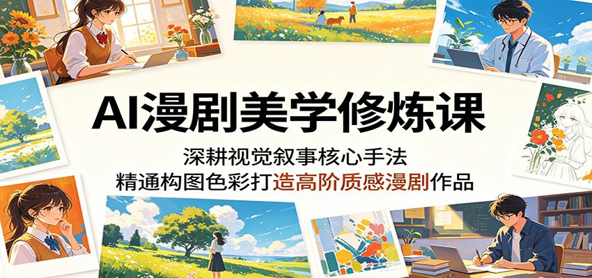 AI漫剧美学修炼课：深耕视觉叙事核心手法，精通构图色彩打造高阶质感漫剧作品-创业信息网