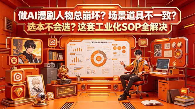 做AI漫剧人物总崩坏?场景道具不一致?选本不会选?这套工业化SOP全解决 (更新