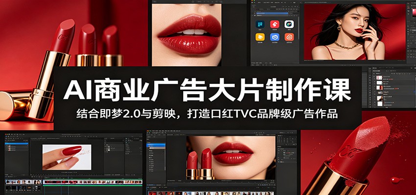 AI商业广告大片制作课：结合即梦2.0与剪映，打造口红TVC品牌级广告作品-创业信息网