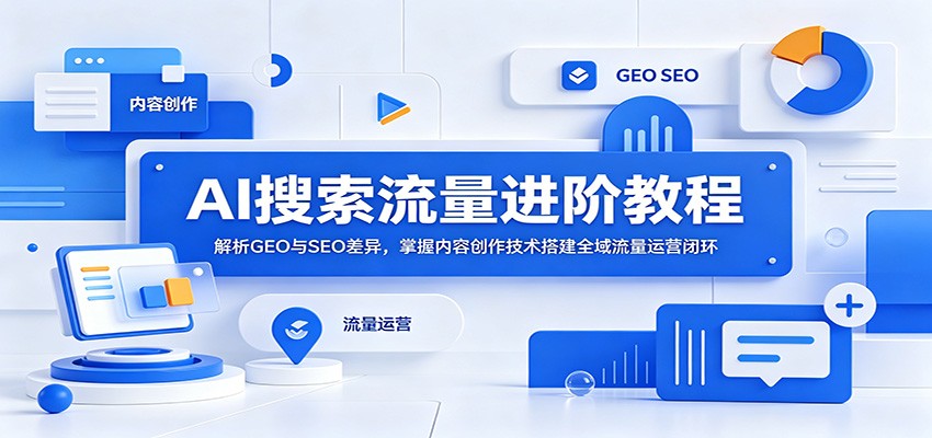 AI搜索流量进阶教程：解析GEO与SEO差异，掌握内容创作技术搭建全域流量运营闭环-创业信息网