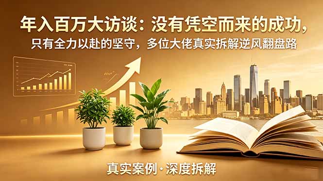 年入百万大访谈-更新:没有凭空而来的成功,只有全力以赴的坚守,多位大佬真实拆解逆风翻盘路