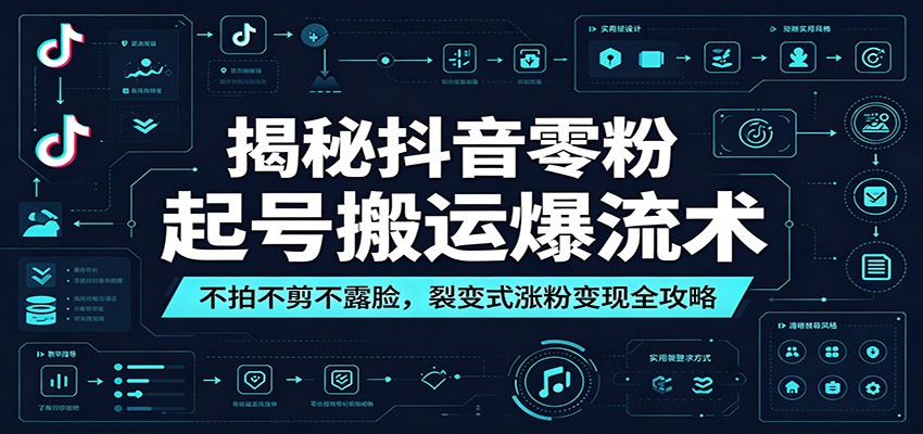 揭秘抖音零粉起号搬运爆流术：不拍不剪不露脸，裂变式涨粉变现全攻略-创业信息网