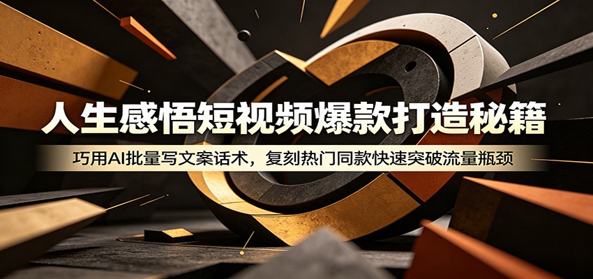 人生感悟短视频爆款打造秘籍：巧用A 批量写文案话术，复刻热门同款快速突破流量瓶颈-创业信息网