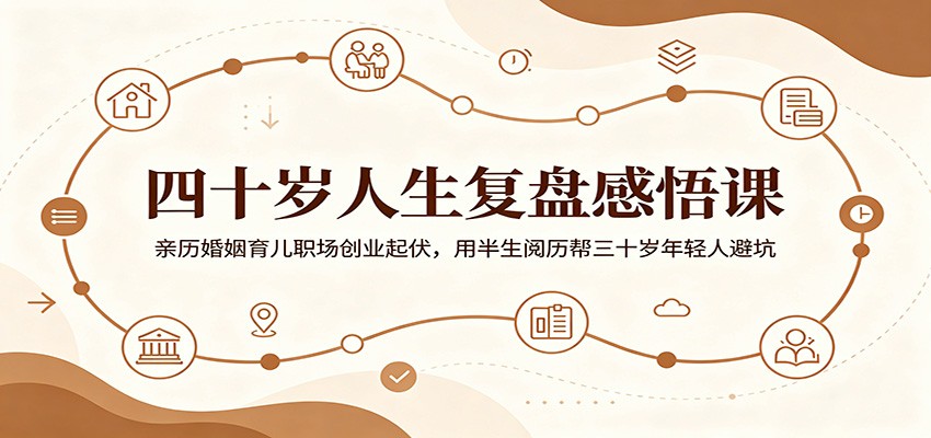 四十岁人生复盘感悟课:亲历婚姻育儿职场创业起伏,用半生阅历帮三十岁年轻人避坑-创业信息网