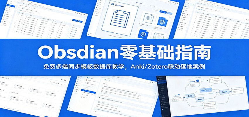 Obsidian零基础指南：免费多端同步模板数据库教学，Anki/Zotero联动落地案例-创业信息网