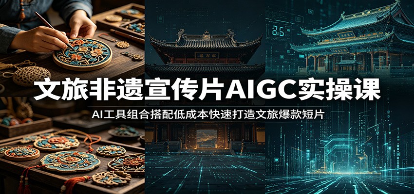 文旅非遗宣传片AIGC实操课：AI工具组合搭配低成本快速打造文旅爆款短片-创业信息网