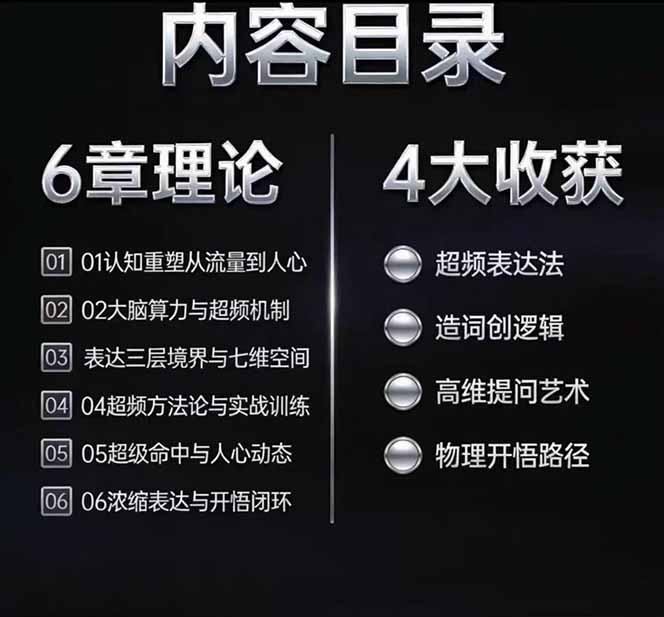 马大个高维表达全套实战课，跳出普通口才教学，大脑超频训练打造原创思想IP体系