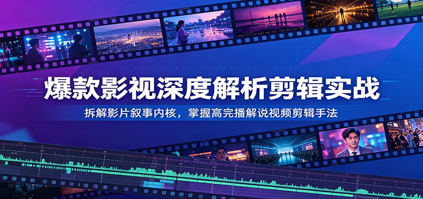 爆款影视深度解析剪辑实战：拆解影片叙事内核，掌握高完播解说视频剪辑手法-创业信息网