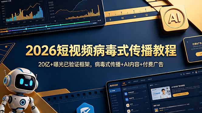 2026短视频病毒式传播教程:20亿+曝光已验证框架,病毒式传播+AI内容+付费广告